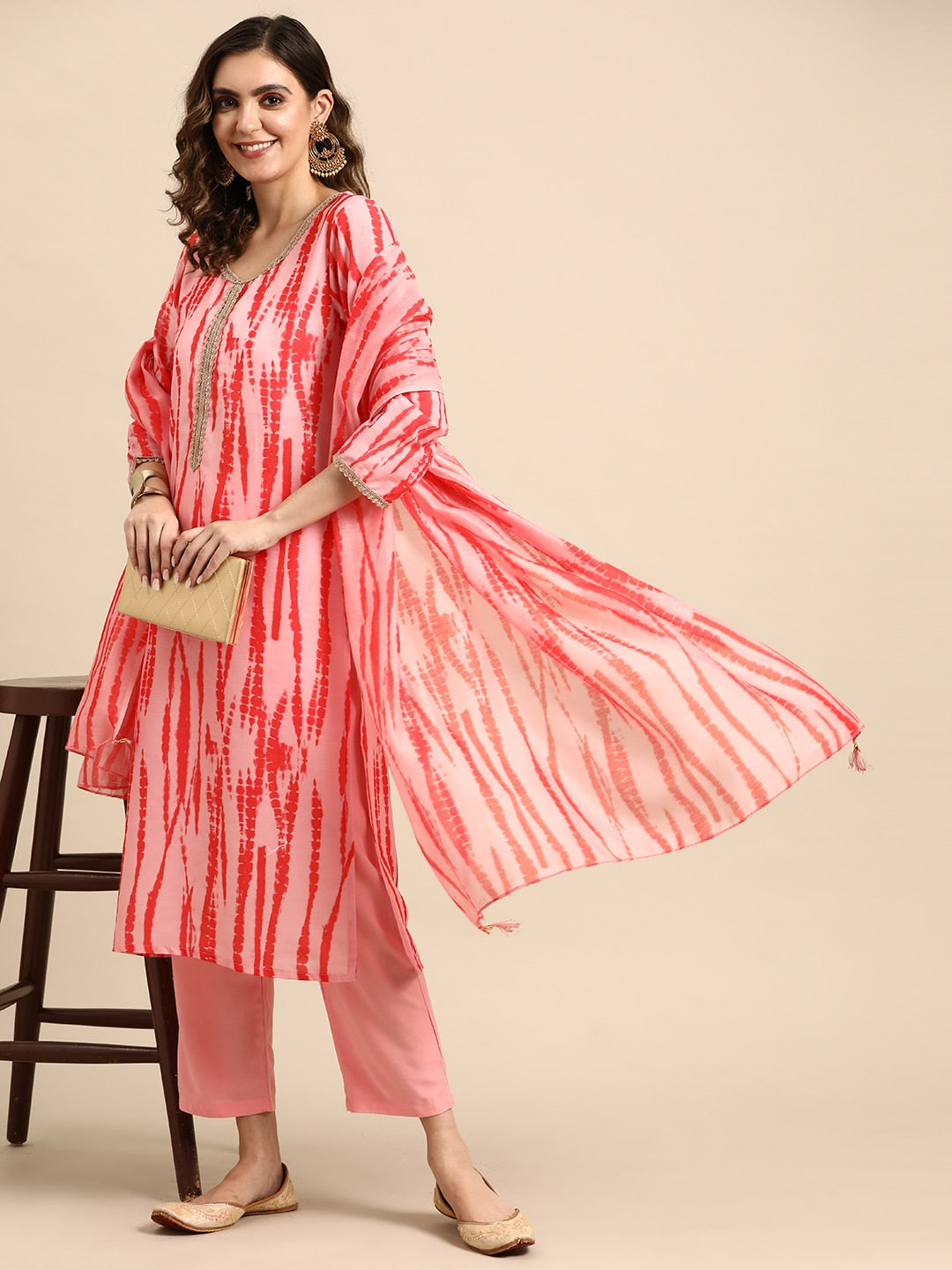Sangria Women Printed Regular Pure Cotton Kurta with Palazzos & With Dupatta