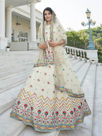 Myra Off White Embroidered Designer Lehenga