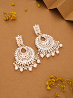 Tehzeeb Creations Pack of 1 Gold Drop & Danglers Earring With Tikka For Women & Girls Diamond, Pearl Brass Drops & Danglers - Distacart