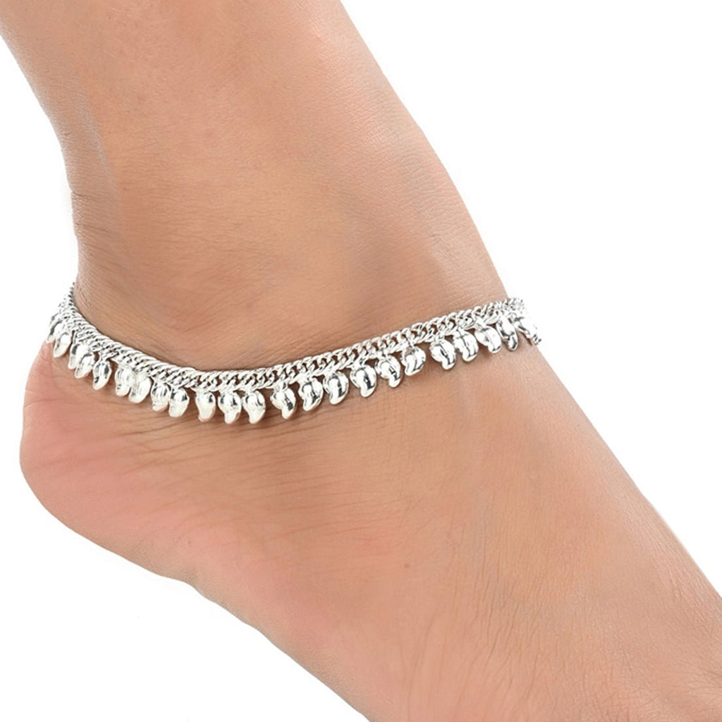 AanyaCentric Silver Plated Traditional Anklets Payal - Classic and Stylish for Women and Girls