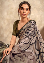 Anaita Light Brown Soft Satin Silk With Zari Weaving Saree With Blouse - Distacart