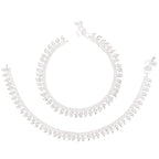 AanyaCentric Silver Plated Traditional Anklets Payal - Classic and Stylish for Women and Girls