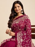 kasee Floral Zari Pure Georgette Saree - Distacart