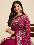 kasee Floral Zari Pure Georgette Saree - Distacart