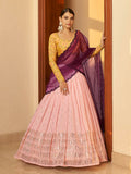 Myra Multicolour Georgette Mukaish Work Designer Lehenga