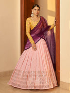 Myra Multicolour Georgette Mukaish Work Designer Lehenga