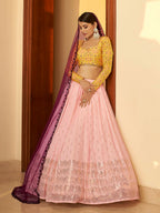 Myra Multicolour Georgette Mukaish Work Designer Lehenga