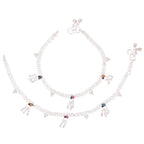 AanyaCentric Silver Plated Traditional Anklets Payal - Classic and Stylish for Women and Girls - Distacart