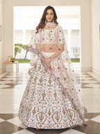 Myra White Heavy Embroidered Designer Lehenga