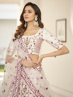 Myra White Heavy Embroidered Designer Lehenga