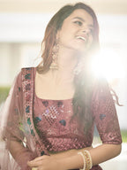 Myra Rust Orange Heavy Embroidered Designer Lehenga