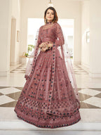 Myra Rust Orange Heavy Embroidered Designer Lehenga