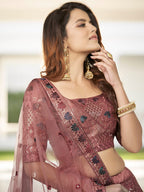 Myra Rust Orange Heavy Embroidered Designer Lehenga