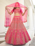 Myra Deep Pink Heavy Embroidered Designer Lehenga