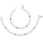 AanyaCentric Silver Plated Traditional Anklets Payal - Classic and Stylish for Women and Girls - Distacart