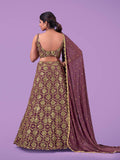 Myra Lilac Georgette Embroidered Designer Lehenga