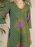 Indo Era Women Floral Printed Regular Beads and Stones Kurta with Trousers & With Dupatta - Distacart