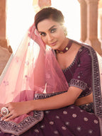 Myra Wine Embroidered Designer Lehenga Choli