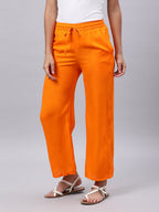 Souchii Orange Liva Palazzos - Distacart