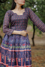 Aayaa Pure Chanderi Gown With Heavy Digital Print - Multi Color - Distacart