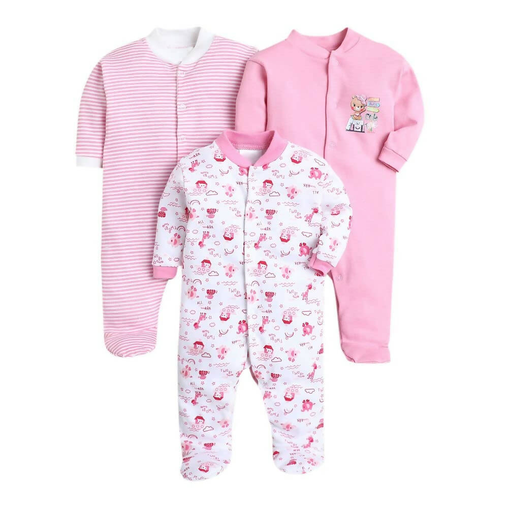 Daddy - G Rompers/Sleepsuits/Jumpsuit /Night Suits for New Born Babies - Pink