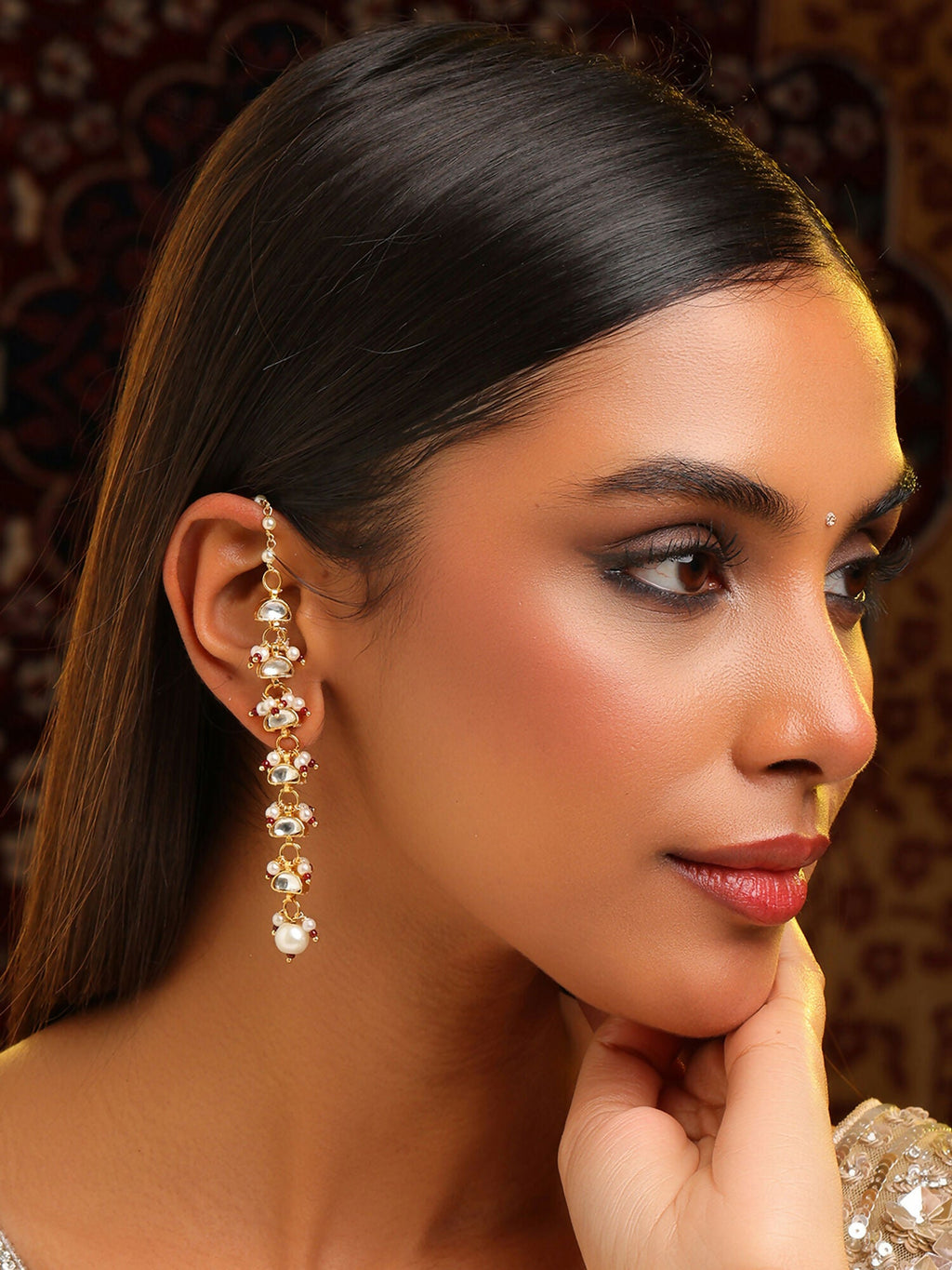 Ruby Raang Rose Mist Pearl Earrings - Distacart