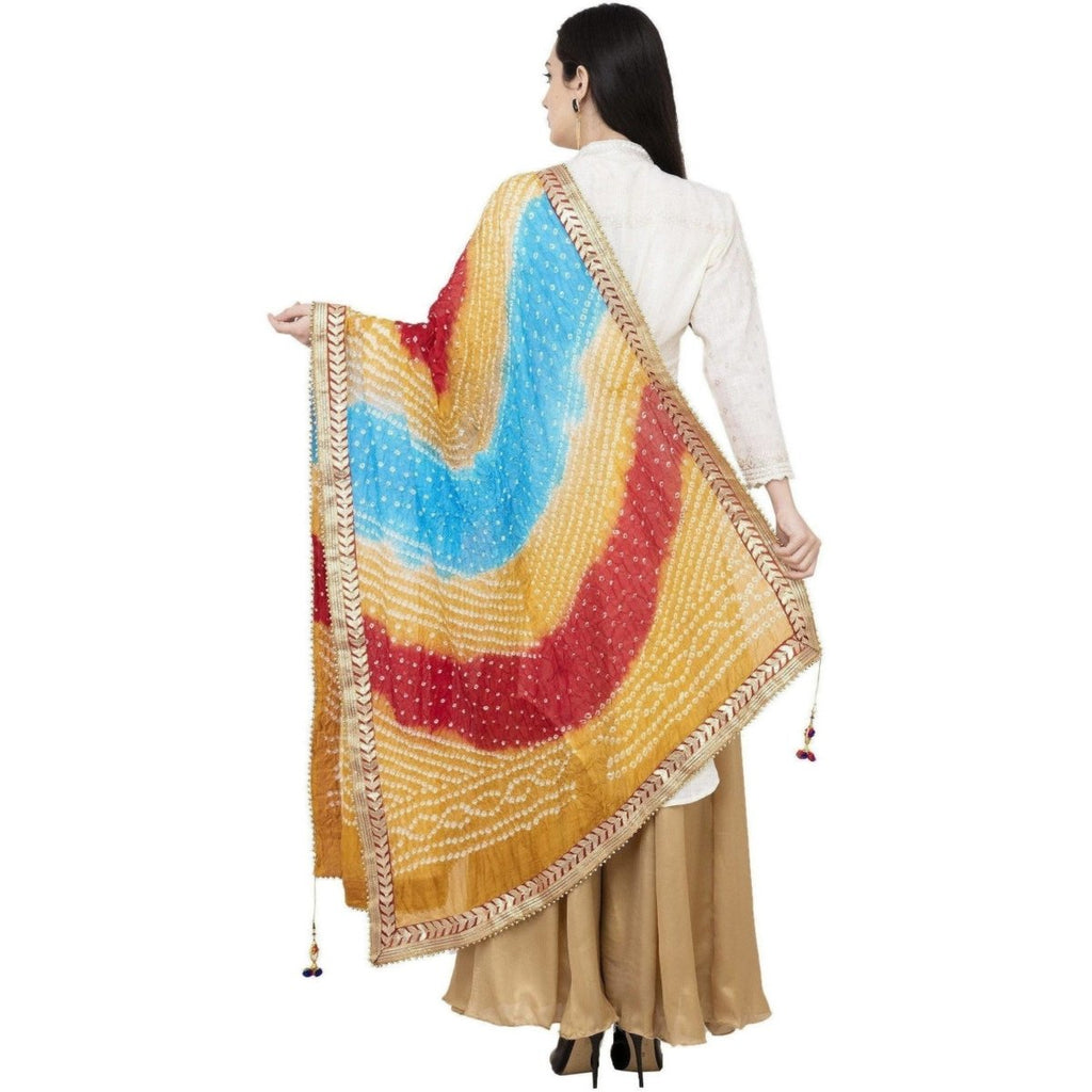 A R Silk Bandhej Multi Gota Fancy Dupatta Color Multi color Dupatta or Chunni