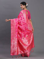 Shree Shyam Fashion Banarasi Silk Pink Saree - Distacart