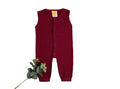Sunshine Baby Cute Organic Muslin Cotton Sleeveless Full Length Rompers For Babies - Maroon