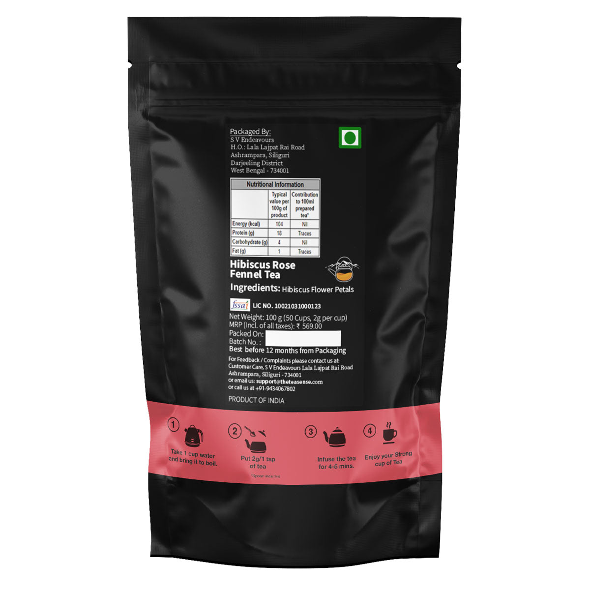 Tea Sense Hibiscus Rose Tea - Distacart