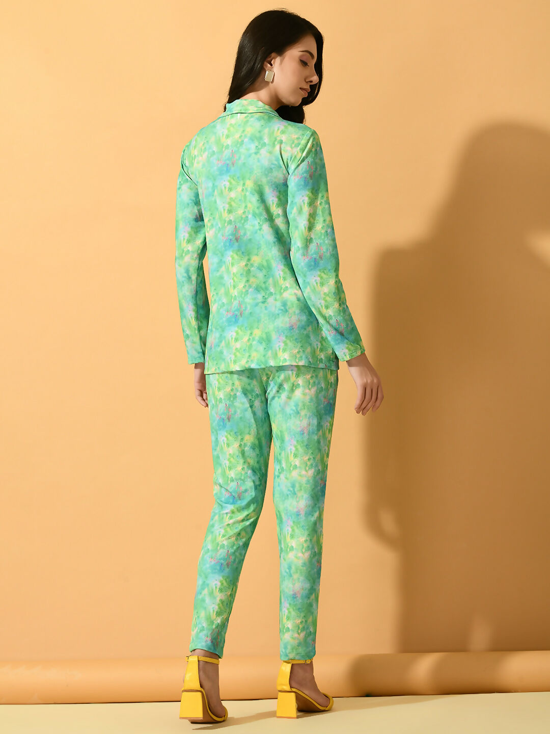 Myshka Women's Multi Printed Coat With Trousers