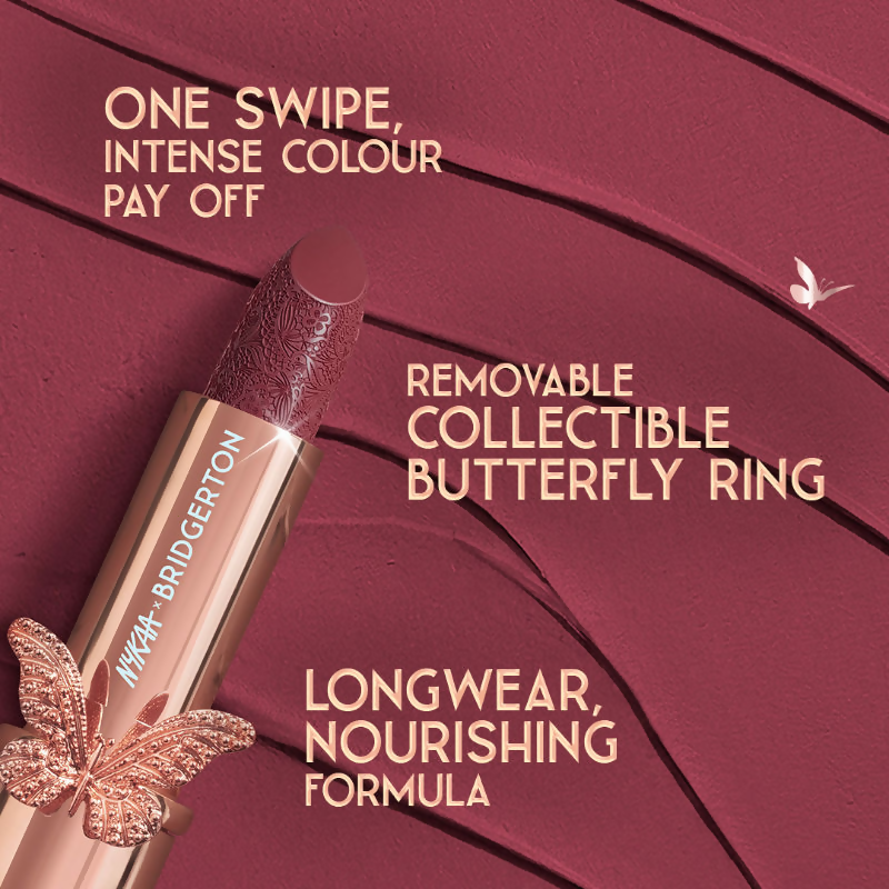 Nykaa Cosmetics X Bridgerton Creamy Matte Longwear Lipstick - Full Bloom