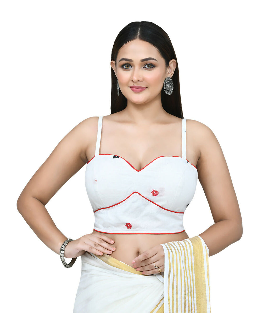 Joban Fashion Women's White Embroidered Stitched Blouse - Distacart