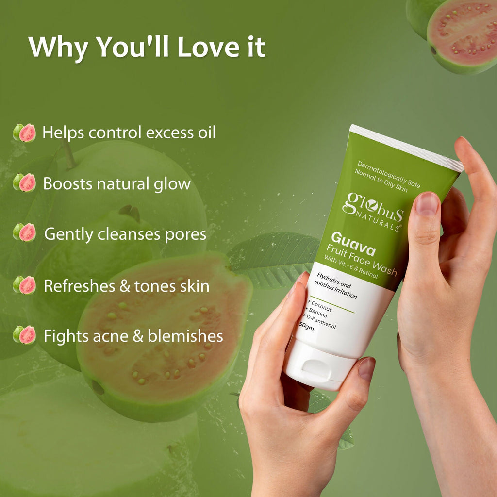 Globus Naturals Guava Fruit Face Wash with Vitamin E & Retinol - Distacart