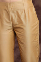 Juniper Women Gold Poly Silk Solid Slim Fit Pant/Slim Pant - Distacart