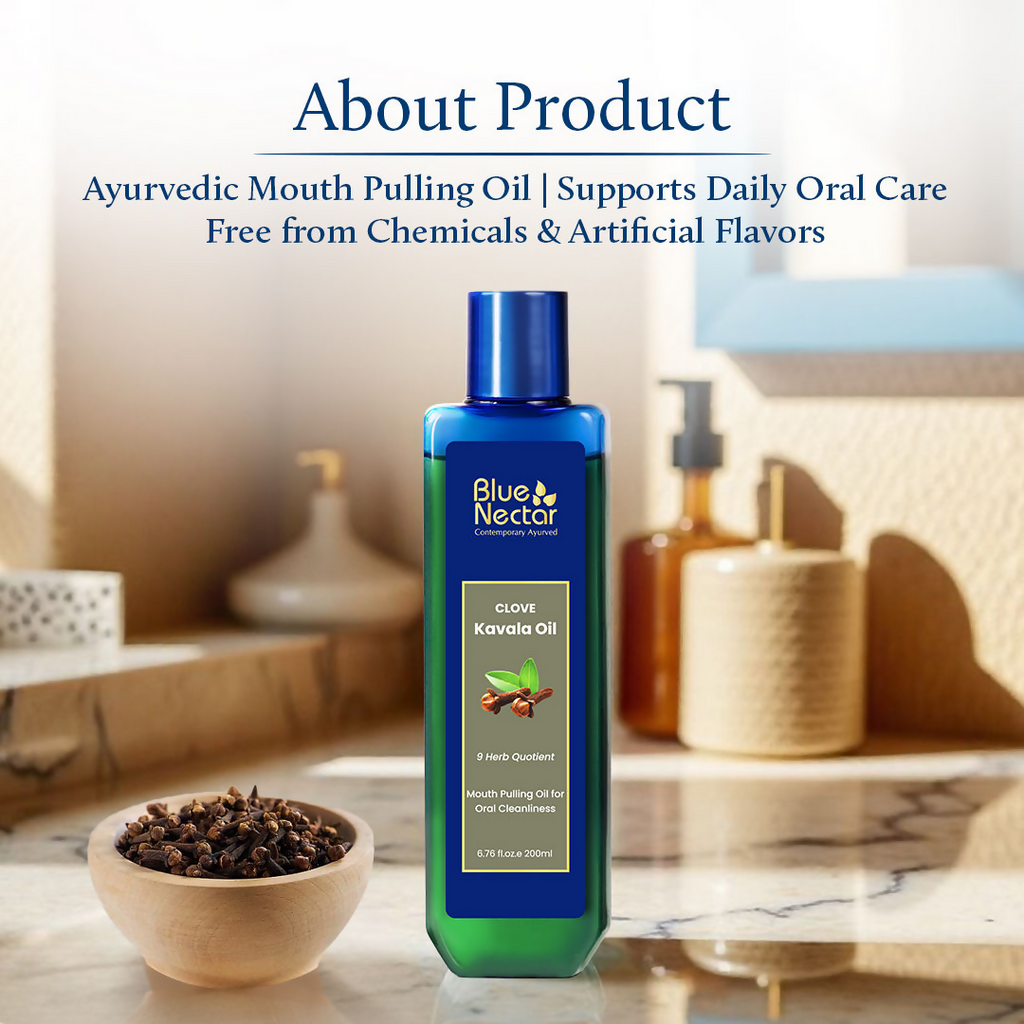 Blue Nectar Clove Oil Pulling Ayurvedic Mouthwash