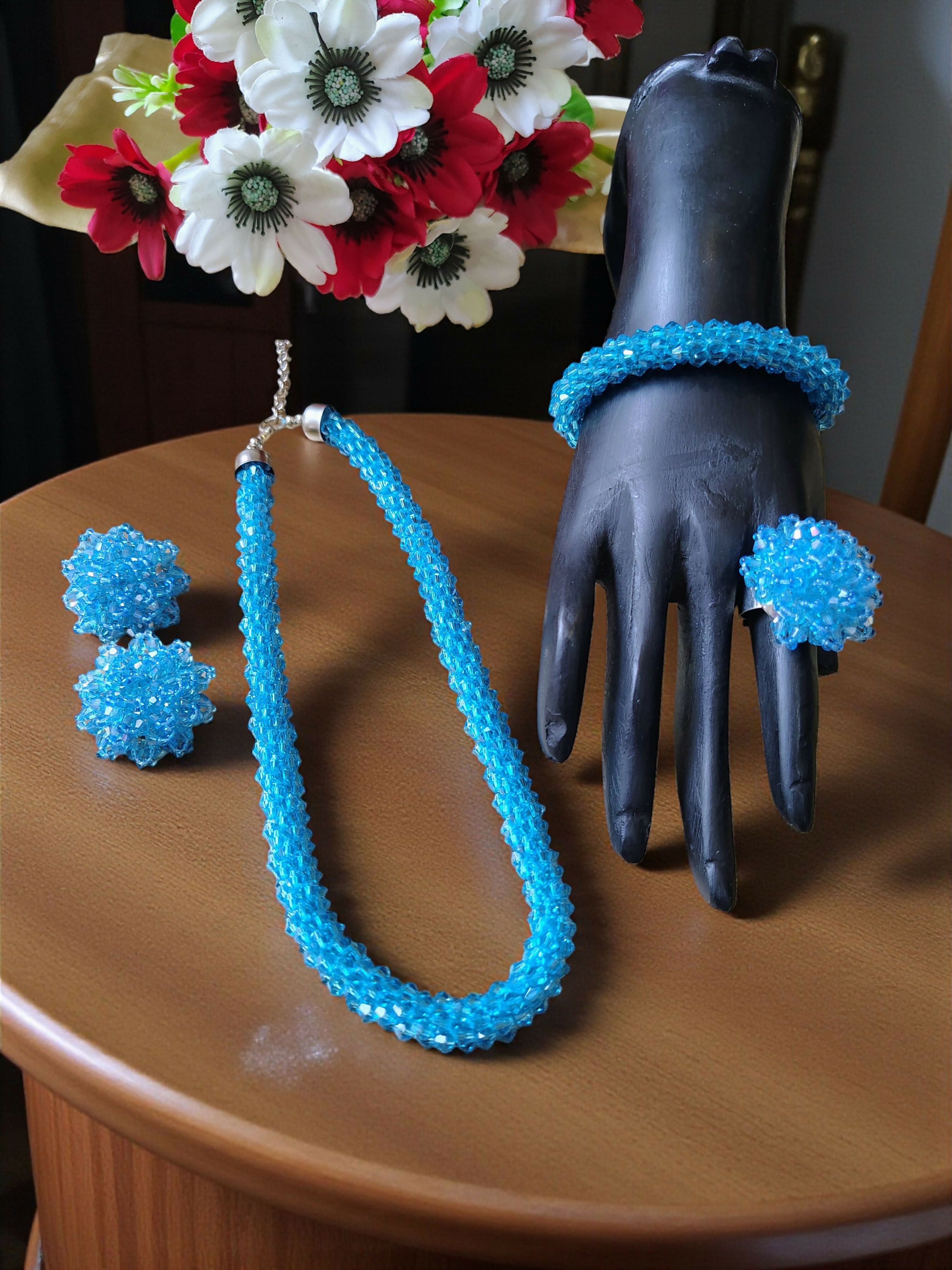 Inhanns Rangshine 4-In-1 Crystal Glam Set - Handmade - Sky Blue