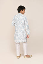 Joban Fashion Cotton Based Full Embroidered Work White Kurta With Straight Fit Pant