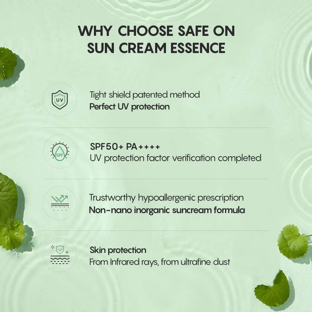 AHC Safe On Essence Sun Cream With SPF 50+ & PA++++ - Korean skincare