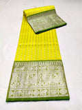 DEIANA'S Beautiful Designer Golden zari Soft Lichi Silk Saree - Yellow