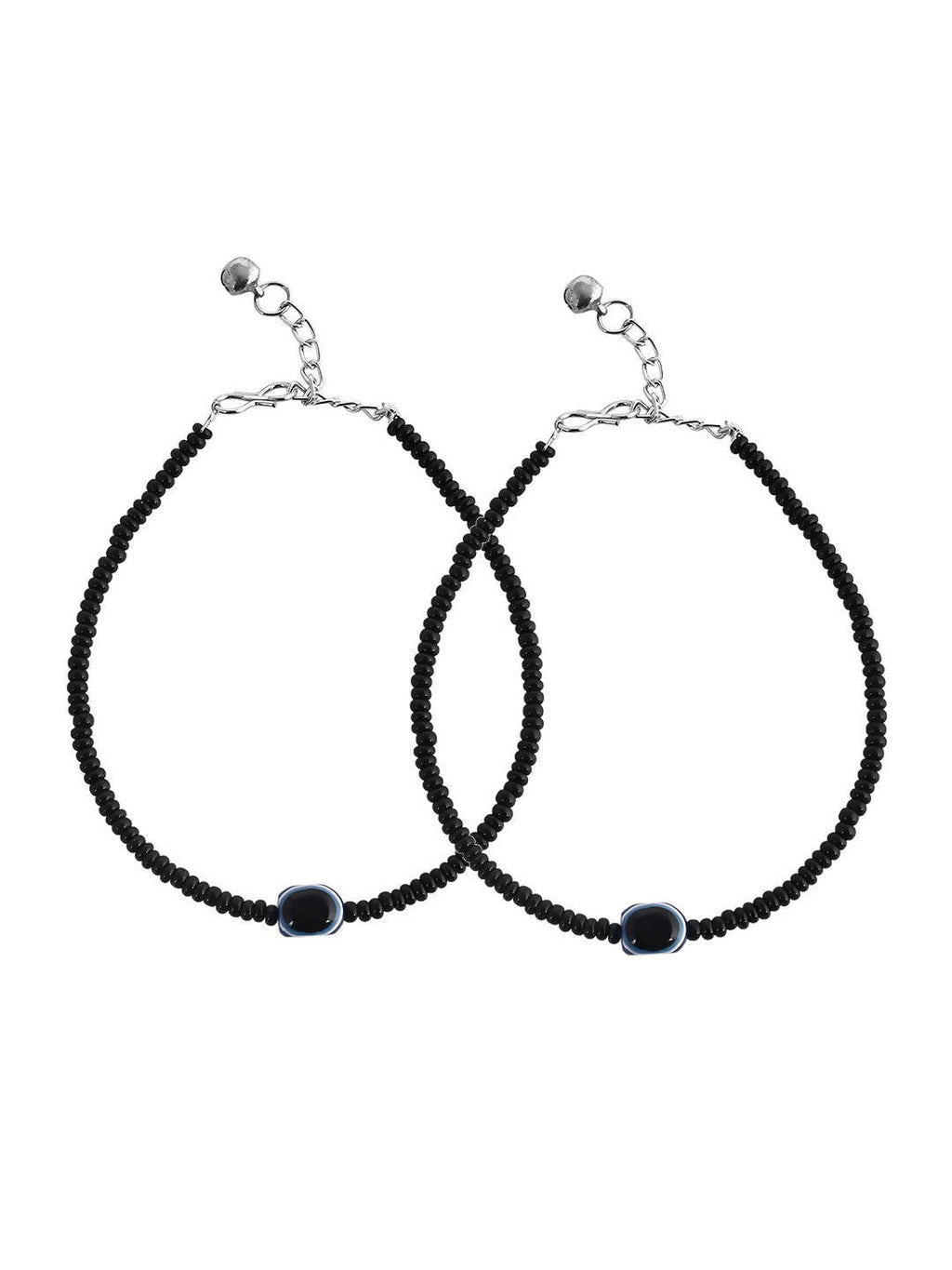 VOJ Women Black Color stainless steel Anklet - Distacart