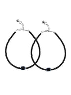 VOJ Women Black Color stainless steel Anklet - Distacart
