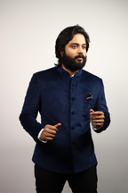 Blue Crude - Bandhgala Designer Men's Jacket by Hilo Design