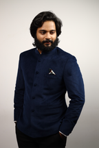 Blue Crude - Bandhgala Designer Men's Jacket by Hilo Design
