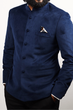 Blue Crude - Bandhgala Designer Men's Jacket by Hilo Design