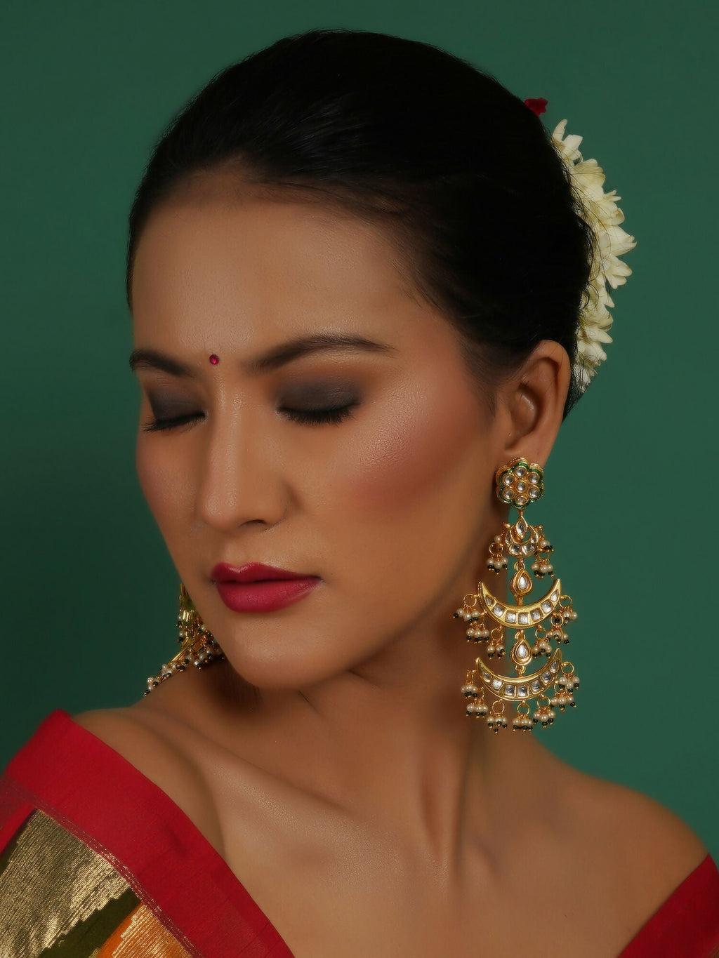 Kundan Earrings (Gold) - Ruby Raang - Distacart