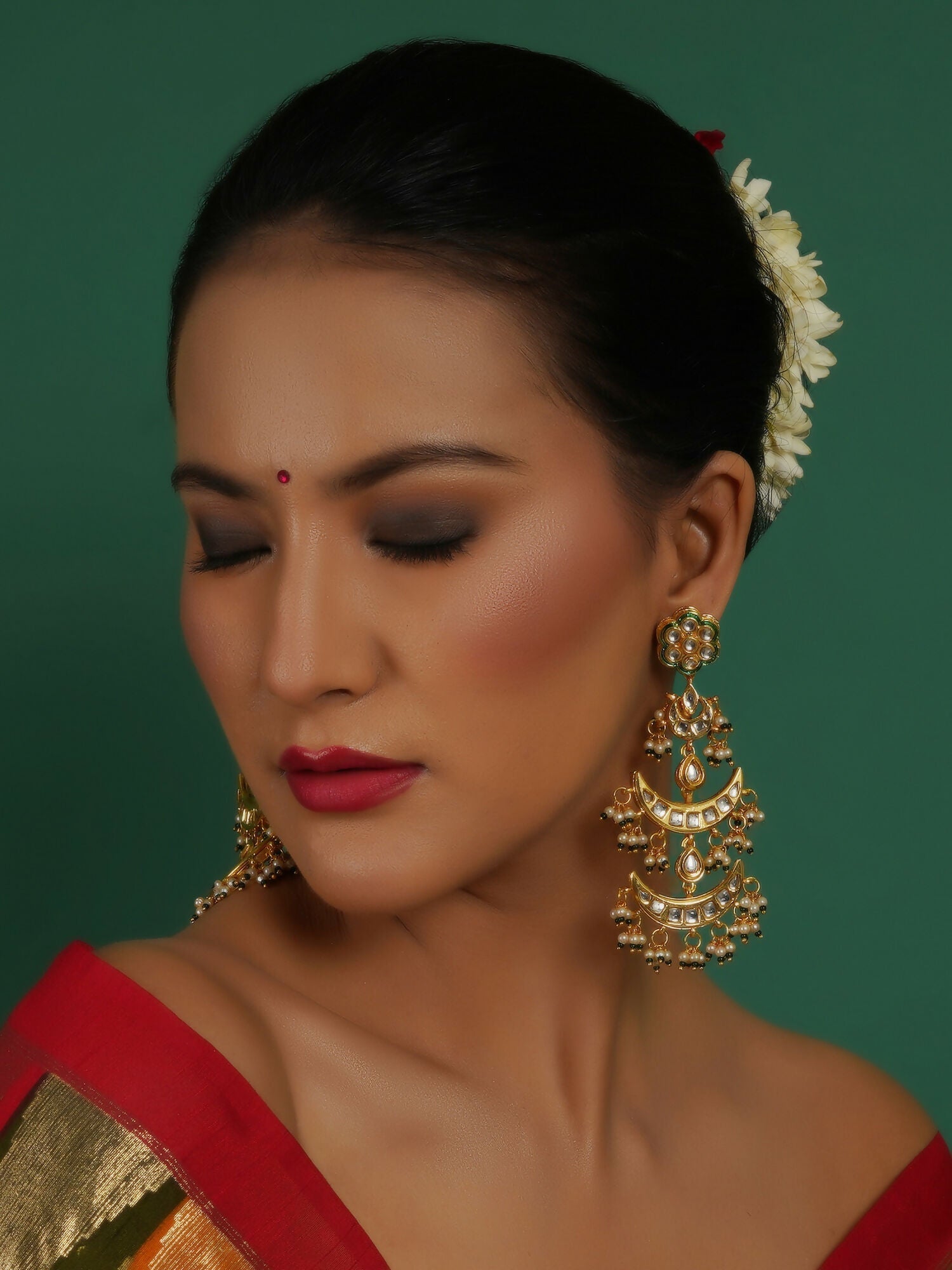 Kundan Earrings (Gold) - Ruby Raang - Distacart