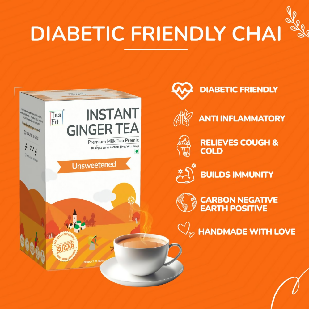 TeaFit No Sugar Instant Ginger Tea Premix - Distacart