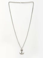 NVR Men's Silver-Plated Stainless Steel Pendant with Chain