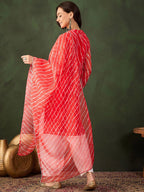 Sangria Embroidered Kurta & Palazzo With Dupatta